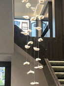 GobekUsa Crystal Glass Staircase Chandelier: Modern Nordic Luxury Living Room Lighting