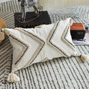 GobekUsa Geometric Embroidery Cushion Cover with Tassel, Home Decor Pillowcase, Various Sizes