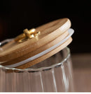 GobekUsa Glass Airtight Canister with Wooden Lid | Stylish Kitchen Storage Solution