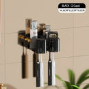 GobekUsa Inverted Toothbrush Holder with Automatic Toothpaste Squeezer & Makeup Storage Rack