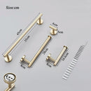 GobekUsa Brushed Gold Bathroom Hardware Set: Towel Bar, Paper Holder, Robe Hook