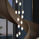 GobekUsa Crystal Chandelier, Stair Pendant Light, Living Room Lighting