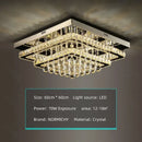 GobekUsa Crystal LED Chandelier Silver Chrome Remote Control Light