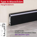 GobekUsa LED Skirting Aluminum Profiles: Brushed Gold/Black, Conner Baseboard, Diffuser, Stair, Floor, Wall Decor