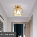 GobekUsa Iron Cage Retro Ceiling Lamp for Home Lighting
