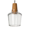 GobekUsa Glass & Wood Pendant Light: Modern Nordic Hanging Lamp for Bar, Table, Dining - Gray Retro Decor