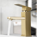 GobekUsa Brushed Gold Black Stainless Steel Bathroom Faucet Hot Cold Basin Tap Sink Mixer