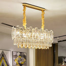 GobekUsa Gold Lustre Chandelier LED Crystal Light Fixture - Postmodern Luxury Hanging Lamp