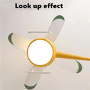 GobekUsa Helicopter Ceiling Fan Chandeliers: Nordic Creative Kids Room Decor Lamp