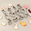 GobekUsa Easter Cookie Cutter Set for Kids Baking Party, Stainless Steel Mold - 12pcs
