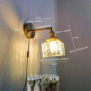 GobekUsa Glass Copper LED Wall Lamp Modern Corridor Bedside Light