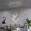 Contemporary Acrylic Line Pendant Light In Brushed Nickel
