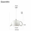 GobekUsa Ceramic LED Pendant Lights: Nordic Teapot Design for Modern Living and Kitchen.