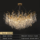 GobekUsa Gold Crystal Chandeliers for Dining Room Branch Hanging Lamp Large Lighting