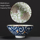 GobekUsa Blue & White Ceramic Kung Fu Tea Cup - Japanese Style Porcelain Sake Cups