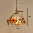 GobekUsa Butterfly Pink LED Pendant Lamp Walnut Wood Glass Nordic Modern Home Decor