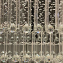 GobekUsa Crystal Ceiling Chandelier: Modern Columnar Square Base Hanging Lamp for Living Room & Staircase
