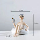 GobekUsa Cartoon Girls Resin Figure Sculpture for Home Decor