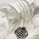 GobekUsa Lace Embroidery 1200TC Egyptian Cotton 4Pcs Bedding Set with Wide Hollow Design