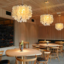 GobekUsa LED Shell Chandelier: Modern Gold Chrome Ceiling Hanging Light