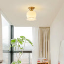 GobekUsa LED Resin Copper Ceiling Light Fixture for Aisle Porch Living Room