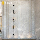 GobekUsa LED Marble Wall Lights - Black Metal Sconces for Living Room, Stairs & Aisle