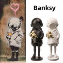 GobekUsa Banksy Deep Diver Sculpture: Modern Street Art Girl Statue for Home & Office Decor