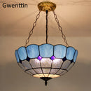GobekUsa Diamond Square Stained Glass Pendant Light for Home Decor and Lighting