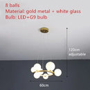 GobekUsa Clear Glass LED Chandelier: Modern Nordic Hall Parlor Lighting Fixture