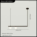 GobekUsa Linear Minimalist Chandelier Pendant Light for Living Room, Dining Table Ceiling Decor