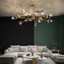 GobekUsa Copper LED 3-Light Dimmable Crystal Chandelier