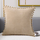 GobekUsa Beige Pompom Decorative Pillow Cover Set - Premium Quality Home Sofa Decor