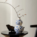 GobekUsa Blue & White Porcelain Gourd Teapot Vase - Chinese Retro Flower Arrangement Accessories
