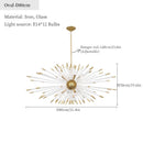 GobekUsa Dandelion Golden Ball Chandelier - Nordic Postmodern Bedroom Dining Room Decor