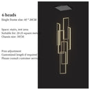 GobekUsa LED Geometry Stair Chandelier - Luxury Nordic Villa Pendant Fixture for Modern Living