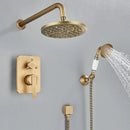 GobekUsa Brass 8" Rainfall Shower Faucet Set Wall Mounted Mixer System for Bath