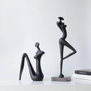 GobekUsa Abstract Black Metal Female Figure Sculpture Home Decor Accessory