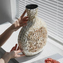 GobekUsa Golden Shell Art Vase: Handmade Luxury Desktop Flower Arrangement & Home Decor
