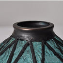 GobekUsa Blue Glass LED Pendant Light Fixture with Adjustable Copper Knob Switch