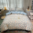 GobekUsa Flowers Print Cotton King Size Bedding Set, Soft & Comfortable Duvet Cover Set
