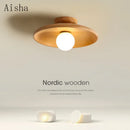 GobekUsa Japanese Style Wooden Ceiling Lamp for Home Decor