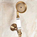 GobekUsa Antique Gold Handheld Shower Head with Holder and Plumbing Hose