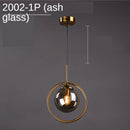 GobekUsa Golden Ring Glass Ball Pendant Light for Kitchen Dining Room & Bedside