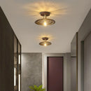 GobekUsa Amber Glass LED Ceiling Light: Modern Aluminum Wood Kitchen Balcony Room Lamp