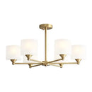 GobekUsa LED Black/Gold Ceiling Chandelier with Lampshade for Elegant Living Room Decor