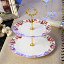 GobekUsa Bone China Fruit Plates Set Cake Stand Buffet Dishes Tray Tableware Decoration