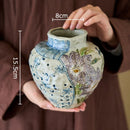 GobekUsa Ceramic Vase with Artificial Flowers - Room Aesthetic Decor