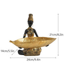 GobekUsa Black African Woman Resin Storage Figurine - Exotic Interior Decor Statue
