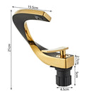 GobekUsa Black & Gold Basin Faucet: Brushed Gold/Nickel/Chrome Mixer Tap, Hot & Cold Water
