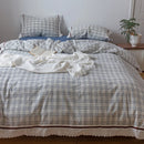 GobekUsa Korean Seersucker Lace Ruffles Bedding Set for Girls